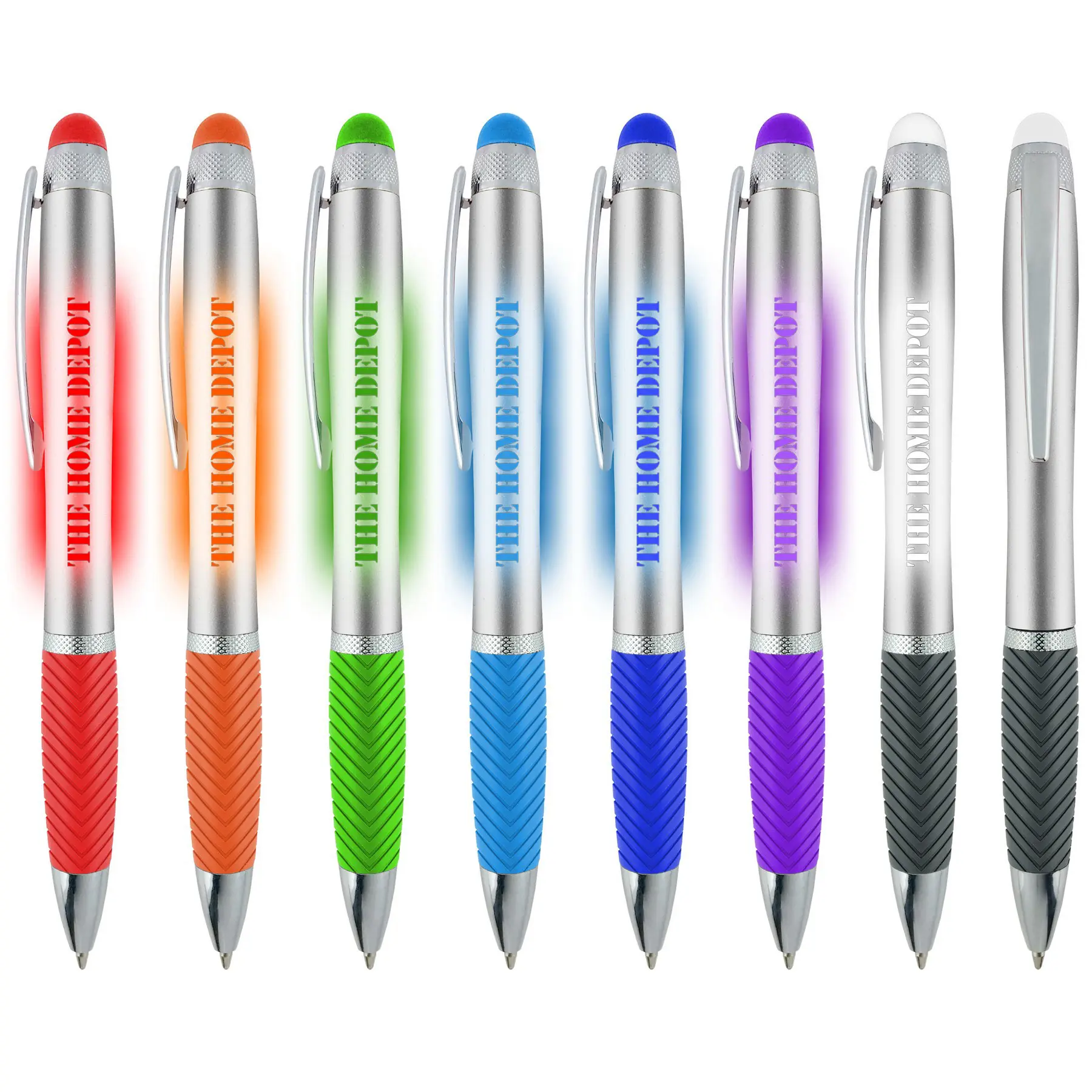 Logo Light Up Stylus Silver Pens